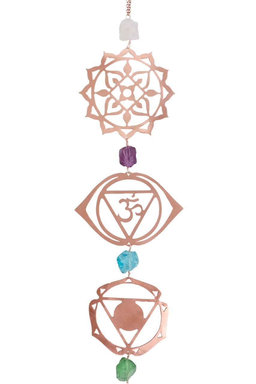 Decoración de pared con chakras y yoga