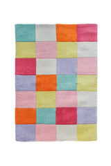 Colorful Checkered Hand Tufted Wool Rug by JUBI - Sumiye Co