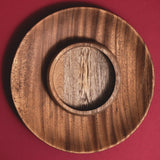 Chechen Wood Design Round Tray 15" - 100% Parota Wood | Mexico - Sumiye Co