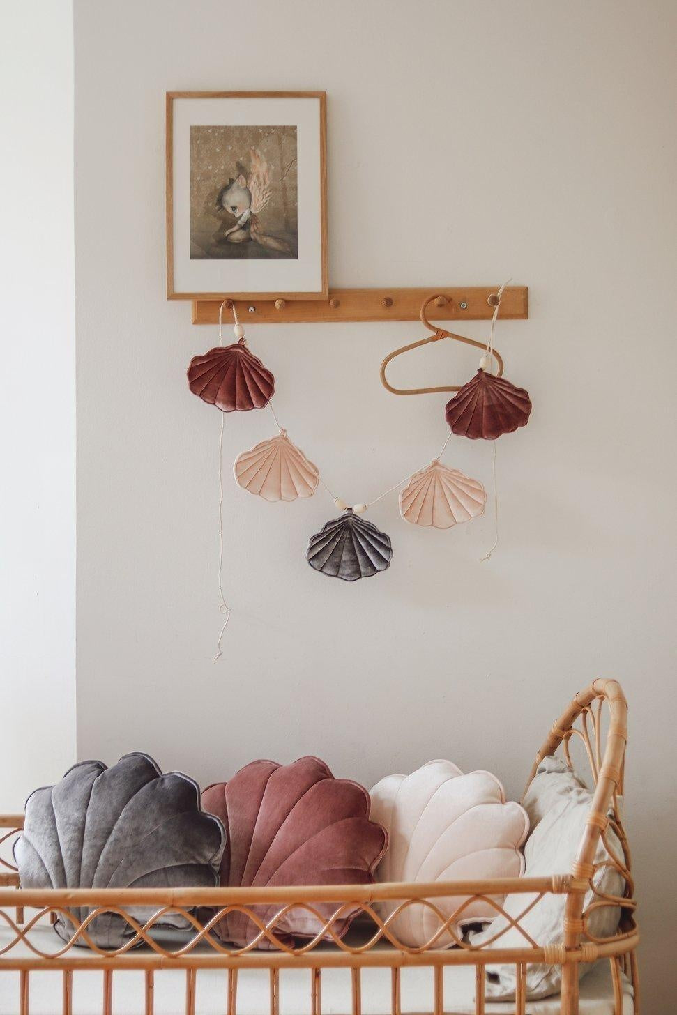Shells Garland Velvet “Cosmic Pearl” | Nursery & Kids Room Decor - Sumiye Co