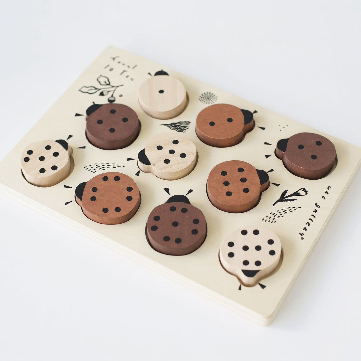 Wooden Tray Puzzle - Count to 10 Ladybugs - Sumiye Co