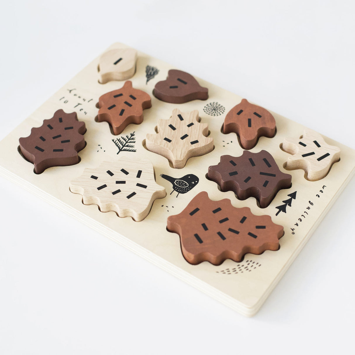 Wooden Tray Puzzle - Count to 10 Leaves - Sumiye Co