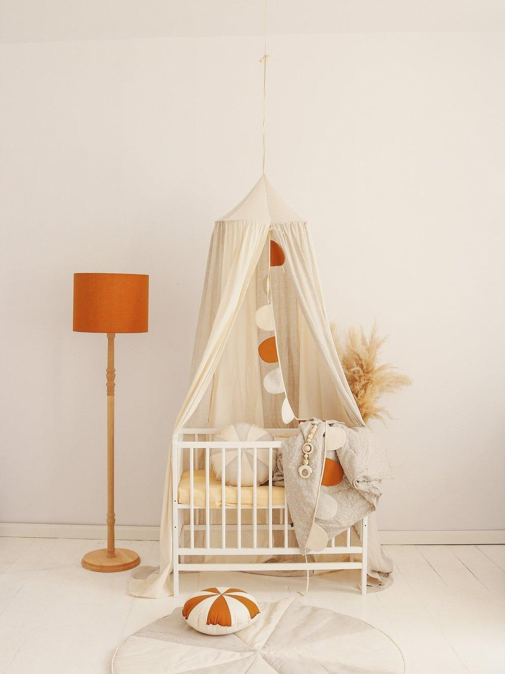 Round Patchwork Pillow “Cream Circus” | Kids Room & Nursery Decor