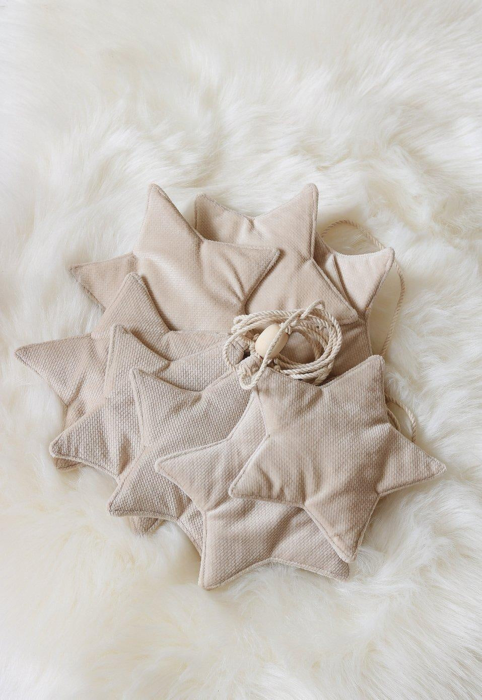 Stars Garland Velvet “Cream Dust” | Nursery & Kids Room Decor - Sumiye Co