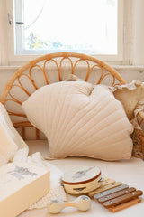 Ginkgo Leaf Pillow Velvet “Cream” | Kids Room & Nursery Decor - Sumiye Co