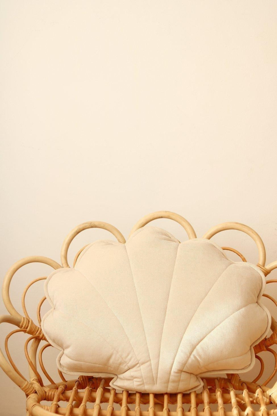 Large Velvet “Cream” Shell Pillow