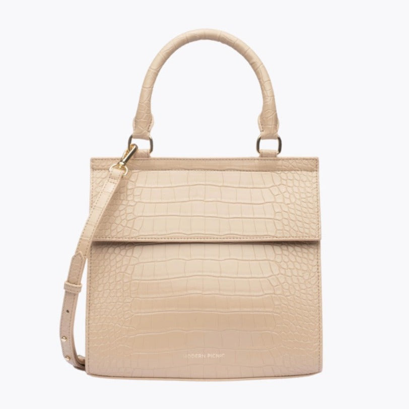 The Luncher - Cream Croc | Designer Lunch Bags & Totes