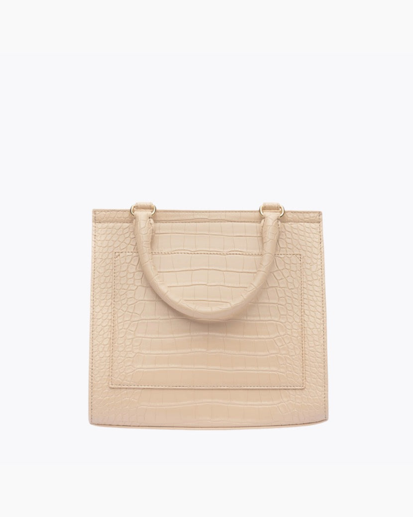 The Luncher - Cream Croc | Designer Lunch Bags & Totes