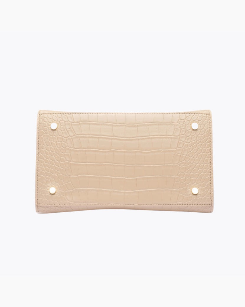 The Luncher - Cream Croc | Designer Lunch Bags & Totes