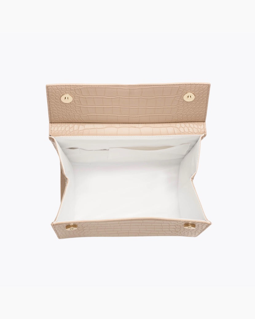 The Luncher - Cream Croc | Designer Lunch Bags & Totes