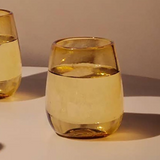 Lucia Amber Glass - Set of 4 | Artisan Made - Sumiye Co