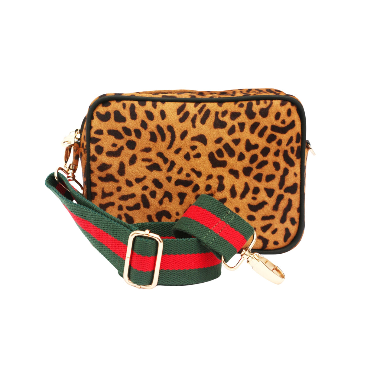 Leopard Print Leather Camera Crossbody Bag  | Ethically Sourced Hides