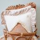 Pillow with Frill "Caffé latte" Soft Velvet | Kids Room & Nursery Decor