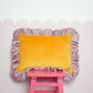 Pillow with Frill "Orange soda" Soft Velvet | Kids Room & Nursery Decor