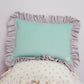 Pillow with Frill "Strawberry Matcha" Soft Velvet | Kids Room & Nursery Decor