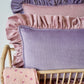 Pillow with Frill "Violet Lemonade" Soft Velvet | Kids Room & Nursery Decor