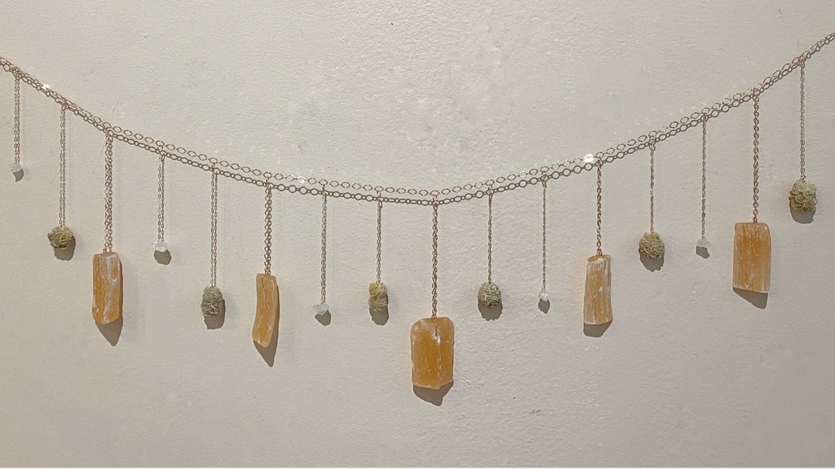 Desert Rose Peach Selenite Healing Crystal Garland - Sumiye Co