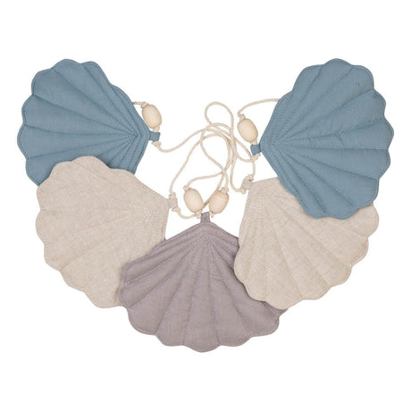 Shells Garland Linen “Dirty Blue” | Nursery & Kids Room Decor - Sumiye Co