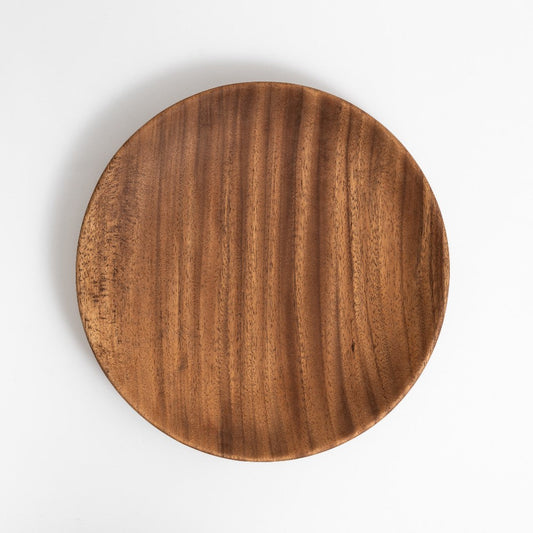 Chechen Wood Design Round Tray 15" - 100% Parota Wood | Mexico - Sumiye Co