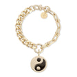 Dual Chain Bracelet & Large Enamel Yin Yang Pendant\ - Sumiye Co