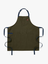 The Essential Apron - Olive Green Navy Straps - Sumiye Co