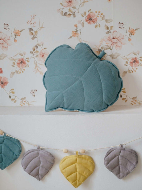 Leaf Pillow Linen “Eye of the Sea” | Kids Room & Nursery Decor - Sumiye Co