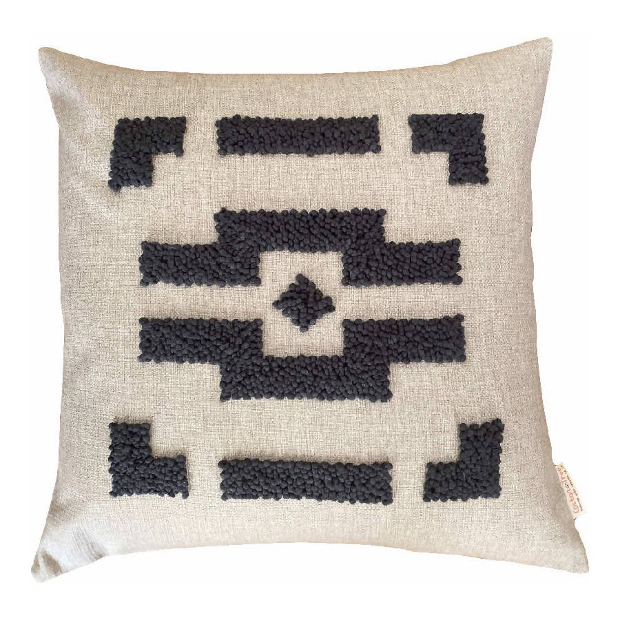 Punch Needle Ndebele Throw Pillow Cover - Pattern 3 - Sumiye Co