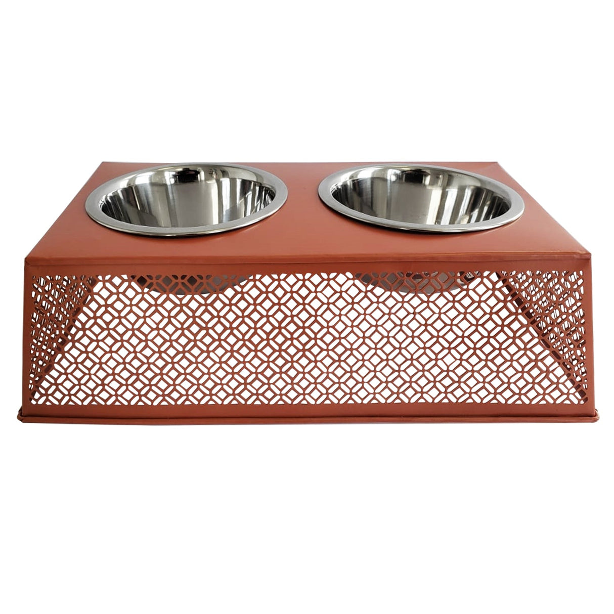 Eco-friendly Elevated Country Dog Feeder - Apricot Brandy-1