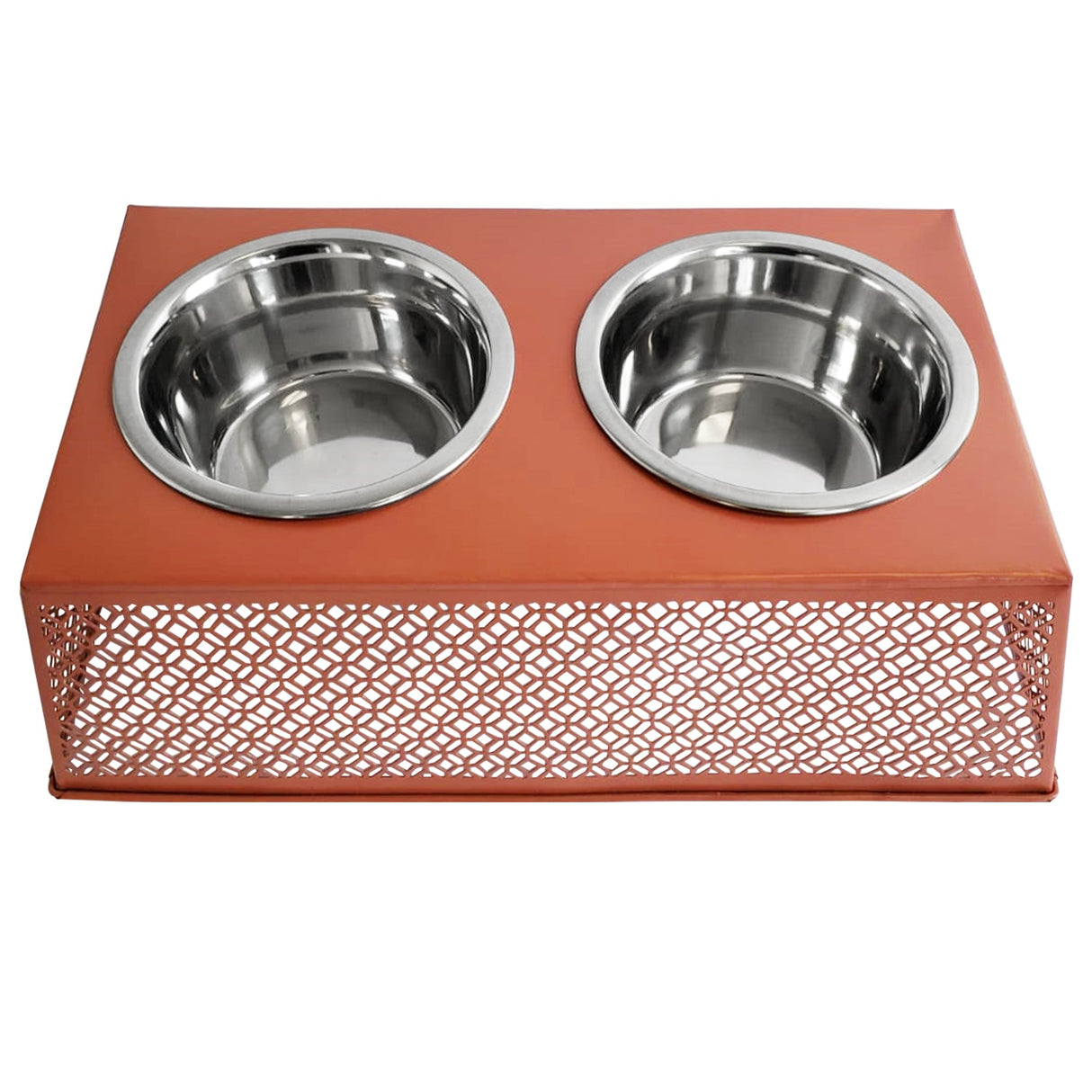 Eco-friendly Elevated Country Dog Feeder - Apricot Brandy-0