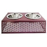 Eco-Friendly Elevated Country Dog Feeder - Plum Wine-0