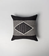 Diamante Square Textile Small Pillow in Black