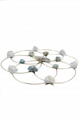 Flower of Life Crystal Grid - Tranquility- Silver Blue Ombre - Sumiye Co