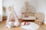 Teepee Tent “Flower Power” + Round Mat Set - Sumiye Co