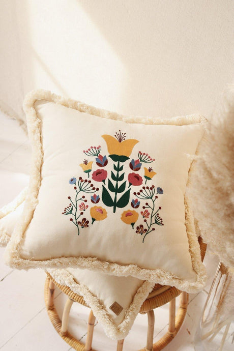 “Folk” Pillow with Embroidery by Moi Mili - Sumiye Co