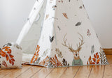 Teepee Tent “Forest Friends” + Round Mat Set - Sumiye Co