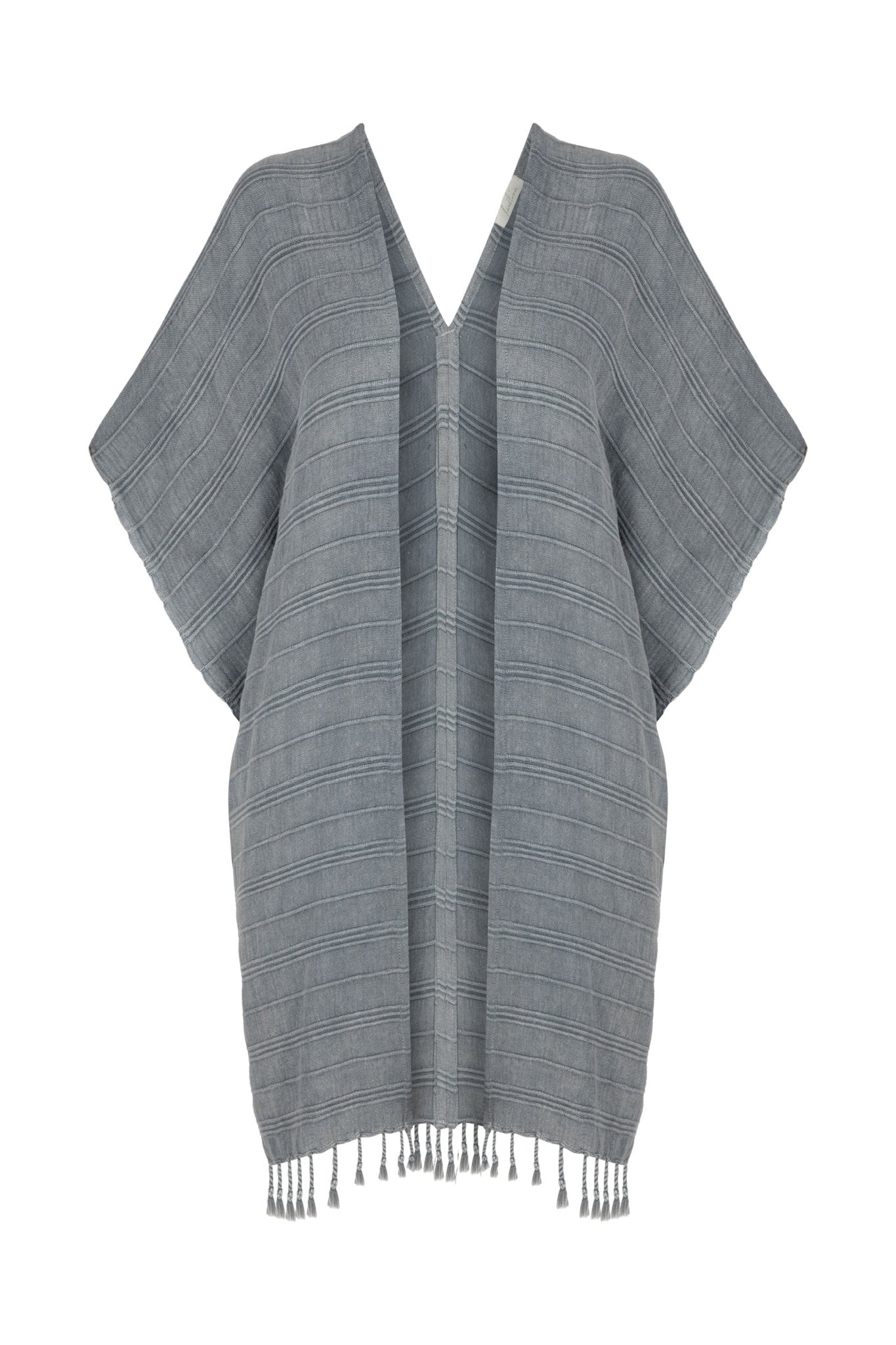 Gece V Back Kimono - Stone by The Handloom