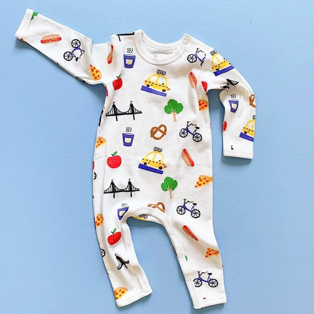 Organic Baby Gift Set - New York Onesie & Apple Rattle Toy by Estella - Sumiye Co