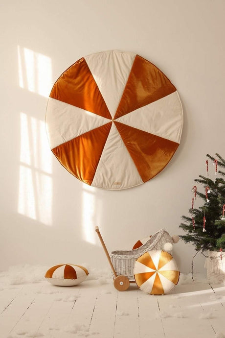 Round Patchwork Mat “Gold Candy” | Kids Decor - Sumiye Co