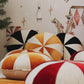 Round Patchwork Pillow “Gold Circus” | Kids Room & Nursery Decor
