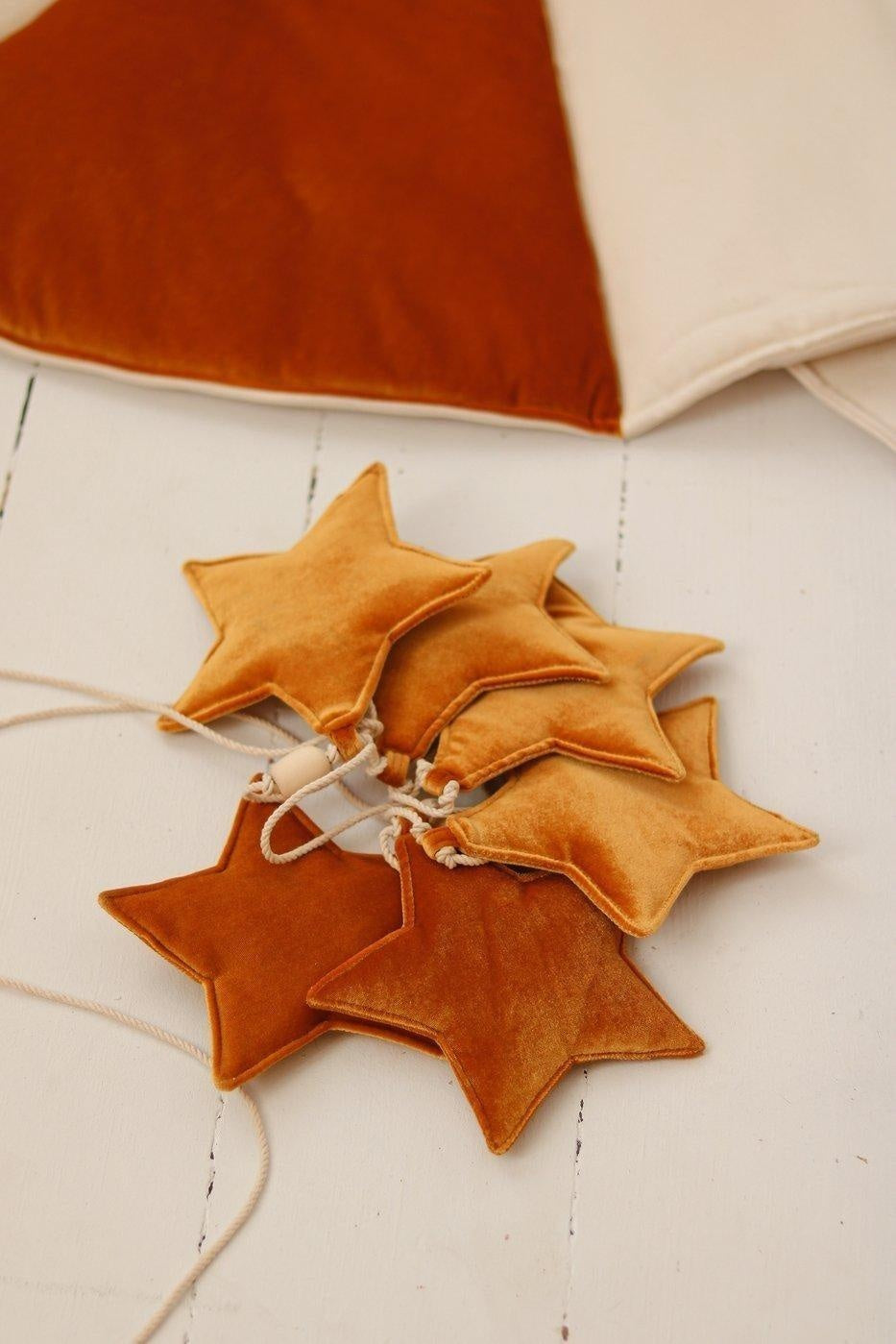 Stars Garland Velvet “Gold Dust” | Nursery & Kids Room Decor - Sumiye Co