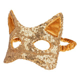 Kids Mask Gold Sequins Cat