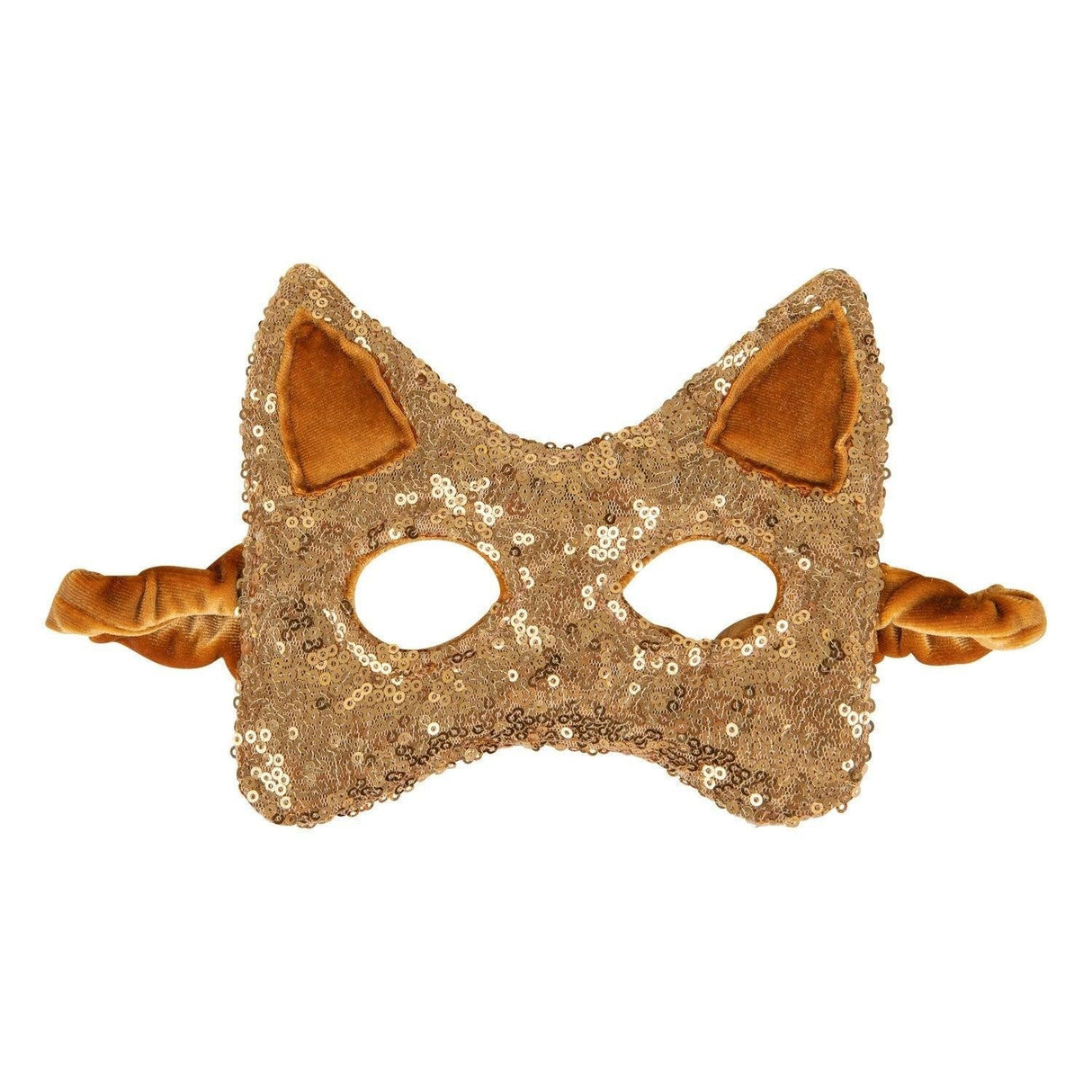 Kids Mask Gold Sequins Cat