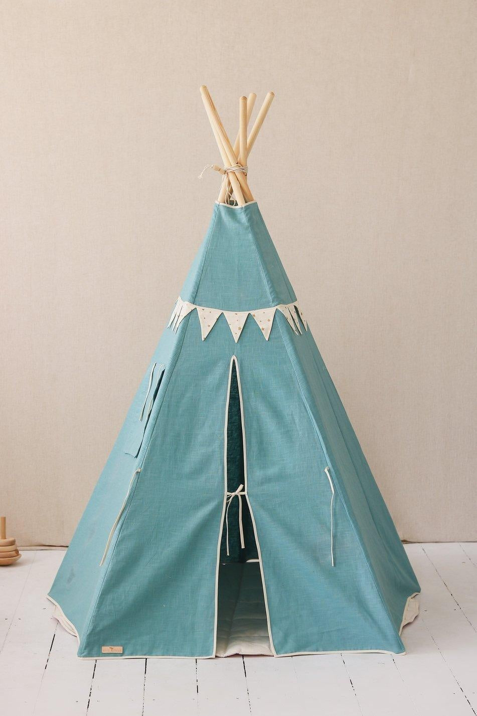 Teepee Tent “Gold Stars” + Garland & Mat Set - Sumiye Co