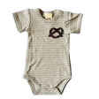 Baby Bodysuit - Pretzel Embroidered Organic Cotton  by Estella - Sumiye Co