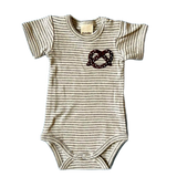 Baby Bodysuit - Pretzel Embroidered Organic Cotton  by Estella - Sumiye Co