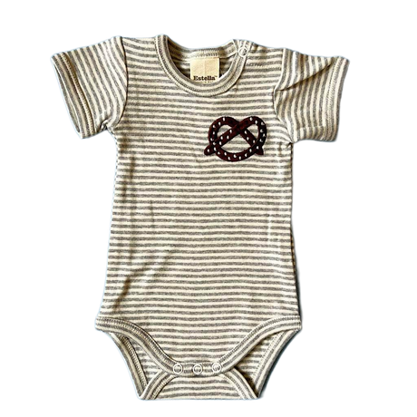 Baby Bodysuit - Pretzel Embroidered Organic Cotton  by Estella - Sumiye Co