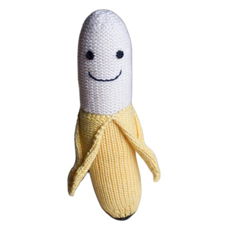 Organic Baby Toys - Newborn Rattles Knit Banana by Estella - Sumiye Co