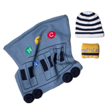 Organic Baby Gift Set - Newborn Security Blanket, Rattle Toy & Hat | New York MTA Train & Metro Card - Sumiye Co