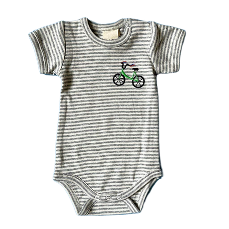 Embroidered Bicycle Baby Onesie by Estella - Sumiye Co