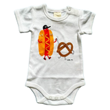 Organic Baby Onesie - Hot Dog and Pretzel by Estella - Sumiye Co